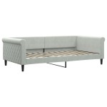 vidaXL Pat de zi cu extensie și sertare gri deschis 100x200 cm catifea
