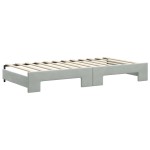 vidaXL Pat de zi cu extensie și sertare gri deschis 100x200 cm catifea