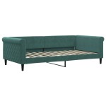 vidaXL Pat de zi cu extensie și sertare verde închis 100x200cm catifea