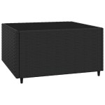 vidaXL Set mobilier de grădină cu perne, 3 piese, negru, poliratan vidaXL Set mobilier de grădină cu perne, 3 piese, negru, poliratan