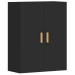 vidaXL Dulapuri montate pe perete, 2 buc, negru, lemn prelucrat
