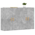 vidaXL Dulapuri de perete, 2 buc., gri beton, lemn prelucrat