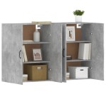 vidaXL Dulapuri de perete, 2 buc., gri beton, lemn prelucrat