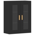 vidaXL Dulapuri montate pe perete, 2 buc, negru, lemn prelucrat