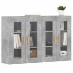 vidaXL Dulapuri de perete, 2 buc., gri beton, lemn prelucrat
