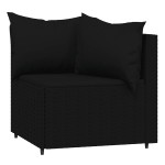 vidaXL Set mobilier de grădină cu perne, 3 piese, negru, poliratan vidaXL Set mobilier de grădină cu perne, 3 piese, negru, poliratan