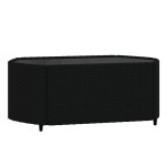 vidaXL Set mobilier de grădină cu perne, 3 piese, negru, poliratan vidaXL Set mobilier de grădină cu perne, 3 piese, negru, poliratan