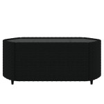 vidaXL Set mobilier de grădină cu perne, 3 piese, negru, poliratan vidaXL Set mobilier de grădină cu perne, 3 piese, negru, poliratan