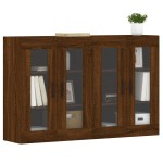 vidaXL Dulapuri montate pe perete 2 buc. stejar maro, lemn prelucrat