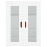 vidaXL Dulapuri montate pe perete, 2 buc, alb, lemn prelucrat