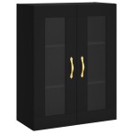 vidaXL Dulapuri montate pe perete, 2 buc, negru, lemn prelucrat