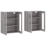 vidaXL Dulapuri montate pe perete, 2 buc, gri Sonoma, lemn prelucrat