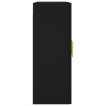 vidaXL Dulapuri montate pe perete, 2 buc, negru, lemn prelucrat