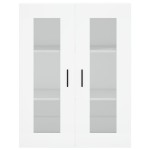 vidaXL Dulapuri montate pe perete, 2 buc, alb, lemn prelucrat