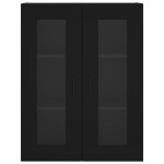vidaXL Dulapuri montate pe perete, 2 buc, negru, lemn prelucrat