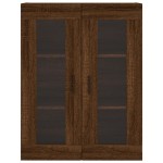 vidaXL Dulapuri montate pe perete 2 buc. stejar maro, lemn prelucrat