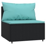 vidaXL Set mobilier relaxare grădină 4 piese cu perne poliratan negru