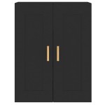 vidaXL Dulapuri montate pe perete, 2 buc, negru, lemn prelucrat