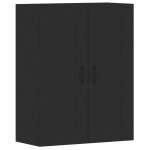 vidaXL Dulapuri montate pe perete, 2 buc, negru, lemn prelucrat