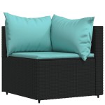 vidaXL Set mobilier relaxare grădină 4 piese cu perne poliratan negru