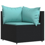 vidaXL Set mobilier relaxare grădină 4 piese cu perne poliratan negru vidaXL Set mobilier relaxare grădină 4 piese cu perne poliratan negru