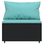 vidaXL Set mobilier relaxare grădină 4 piese cu perne poliratan negru vidaXL Set mobilier relaxare grădină 4 piese cu perne poliratan negru