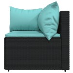 vidaXL Set mobilier relaxare grădină 4 piese cu perne poliratan negru vidaXL Set mobilier relaxare grădină 4 piese cu perne poliratan negru