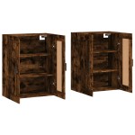 vidaXL Dulapuri de perete, 2 buc., stejar afumat, lemn prelucrat