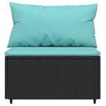 vidaXL Set mobilier de grădină cu perne, 3 piese, negru, poliratan vidaXL Set mobilier de grădină cu perne, 3 piese, negru, poliratan