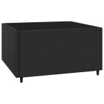 vidaXL Set mobilier de grădină cu perne, 3 piese, negru, poliratan vidaXL Set mobilier de grădină cu perne, 3 piese, negru, poliratan