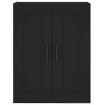 vidaXL Dulapuri montate pe perete, 2 buc, negru, lemn prelucrat