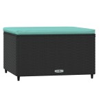 vidaXL Taburete de grădină cu perne, 2 buc., negru, poliratan vidaXL Taburete de grădină cu perne, 2 buc., negru, poliratan