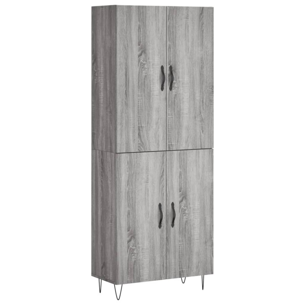 vidaXL Dulap înalt, gri sonoma, 69,5x34x180 cm, lemn compozit