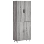 vidaXL Dulap înalt, gri sonoma, 69,5x34x180 cm, lemn compozit