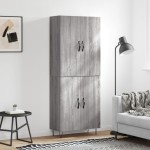 vidaXL Dulap înalt, gri sonoma, 69,5x34x180 cm, lemn compozit