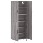 vidaXL Dulap înalt, gri sonoma, 69,5x34x180 cm, lemn compozit