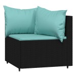 vidaXL Set mobilier de grădină cu perne, 3 piese, negru, poliratan vidaXL Set mobilier de grădină cu perne, 3 piese, negru, poliratan