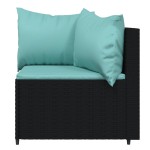vidaXL Set mobilier de grădină cu perne, 3 piese, negru, poliratan vidaXL Set mobilier de grădină cu perne, 3 piese, negru, poliratan
