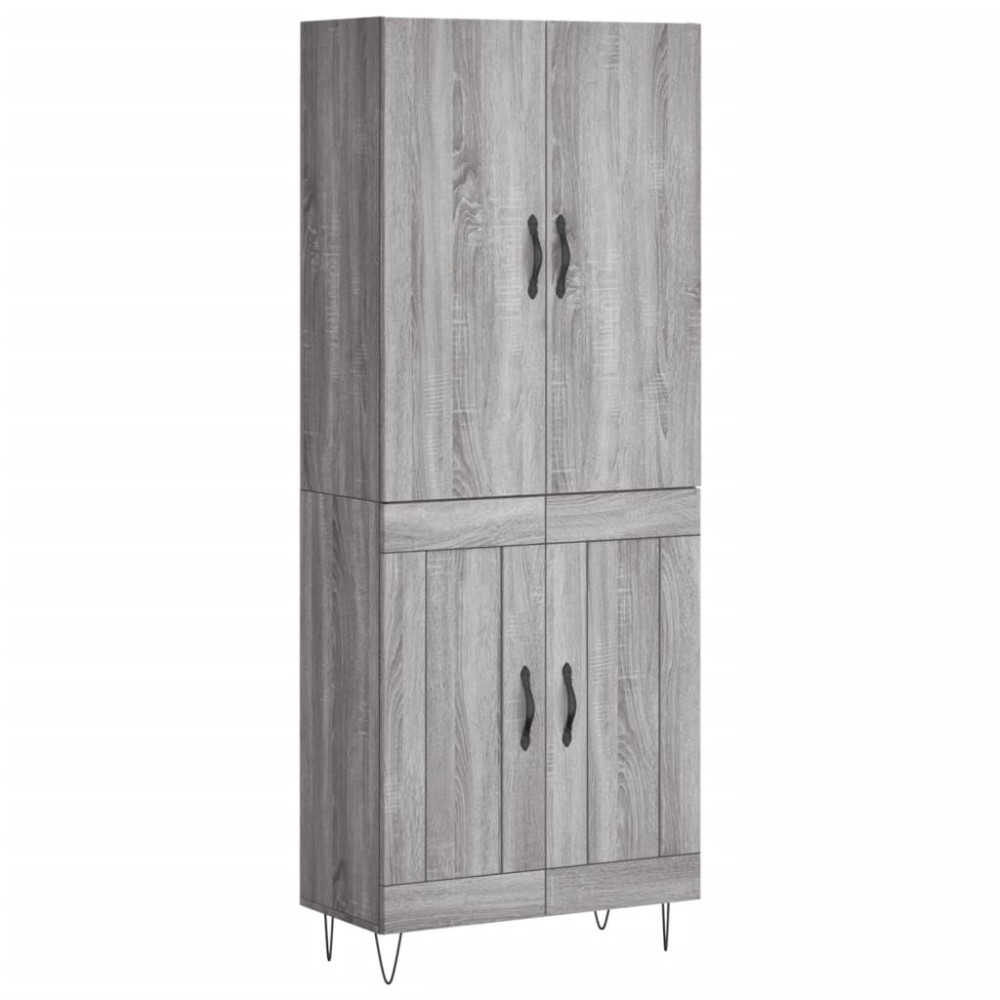 vidaXL Dulap înalt, gri sonoma, 69,5x34x180 cm, lemn compozit
