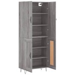 vidaXL Dulap înalt, gri sonoma, 69,5x34x180 cm, lemn compozit