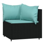 vidaXL Set mobilier relaxare grădină 4 piese cu perne poliratan negru