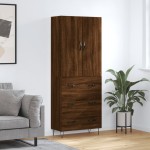 vidaXL Dulap înalt, stejar maro, 69,5x34x180 cm, lemn compozit vidaXL Dulap înalt, stejar maro, 69,5x34x180 cm, lemn compozit