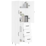 vidaXL Dulap înalt, alb, 69,5x34x180 cm, lemn compozit