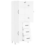 vidaXL Dulap înalt, alb, 69,5x34x180 cm, lemn compozit
