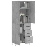 vidaXL Dulap înalt, gri beton, 69,5x34x180, lemn compozit