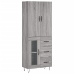 vidaXL Dulap înalt, gri sonoma, 69,5x34x180 cm, lemn compozit