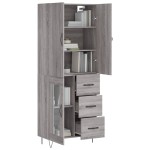 vidaXL Dulap înalt, gri sonoma, 69,5x34x180 cm, lemn compozit