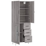 vidaXL Dulap înalt, gri sonoma, 69,5x34x180 cm, lemn compozit