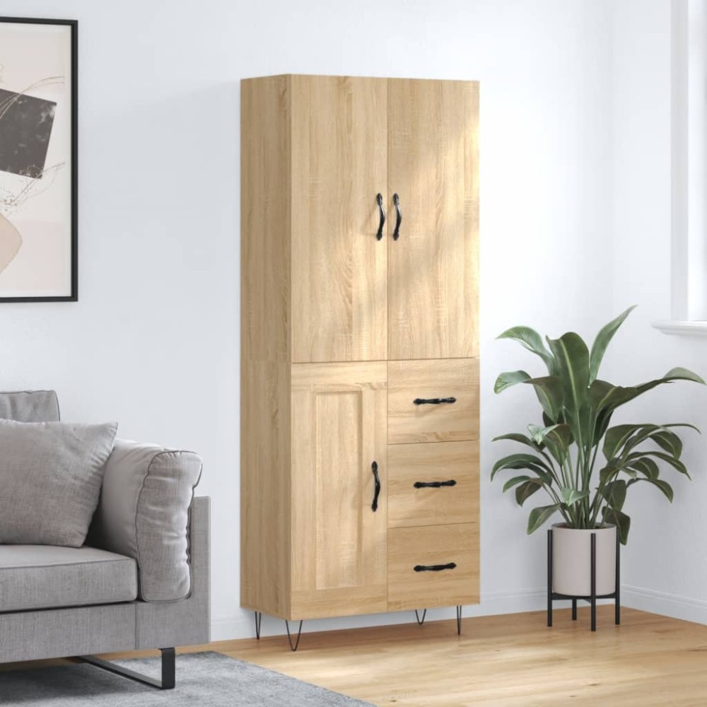 vidaXL Dulap înalt, stejar sonoma, 69,5x34x180 cm, lemn compozit