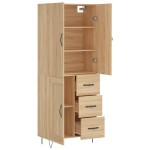 vidaXL Dulap înalt, stejar sonoma, 69,5x34x180 cm, lemn compozit